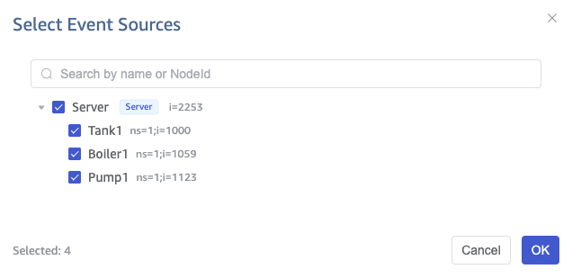 Event source tree