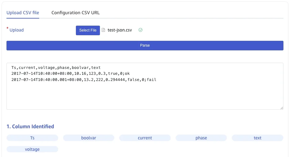 Parse CSV file