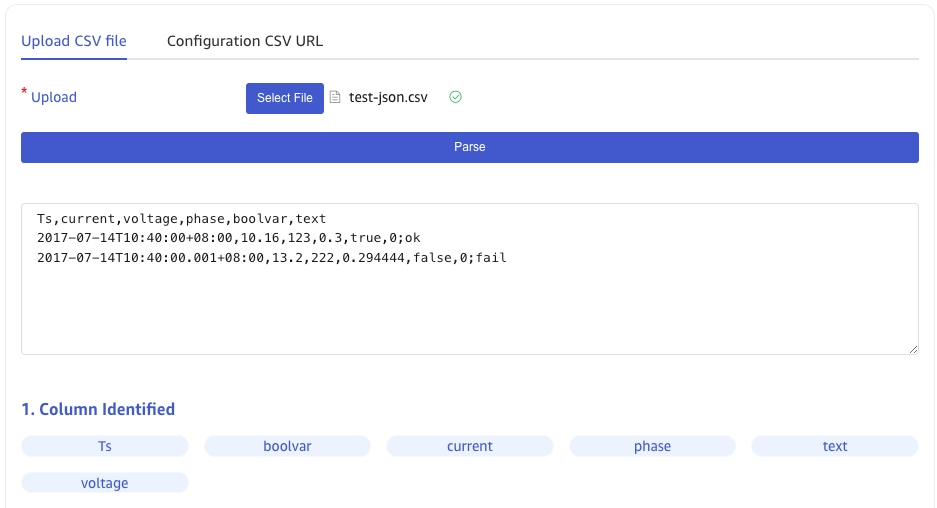 Parse CSV file