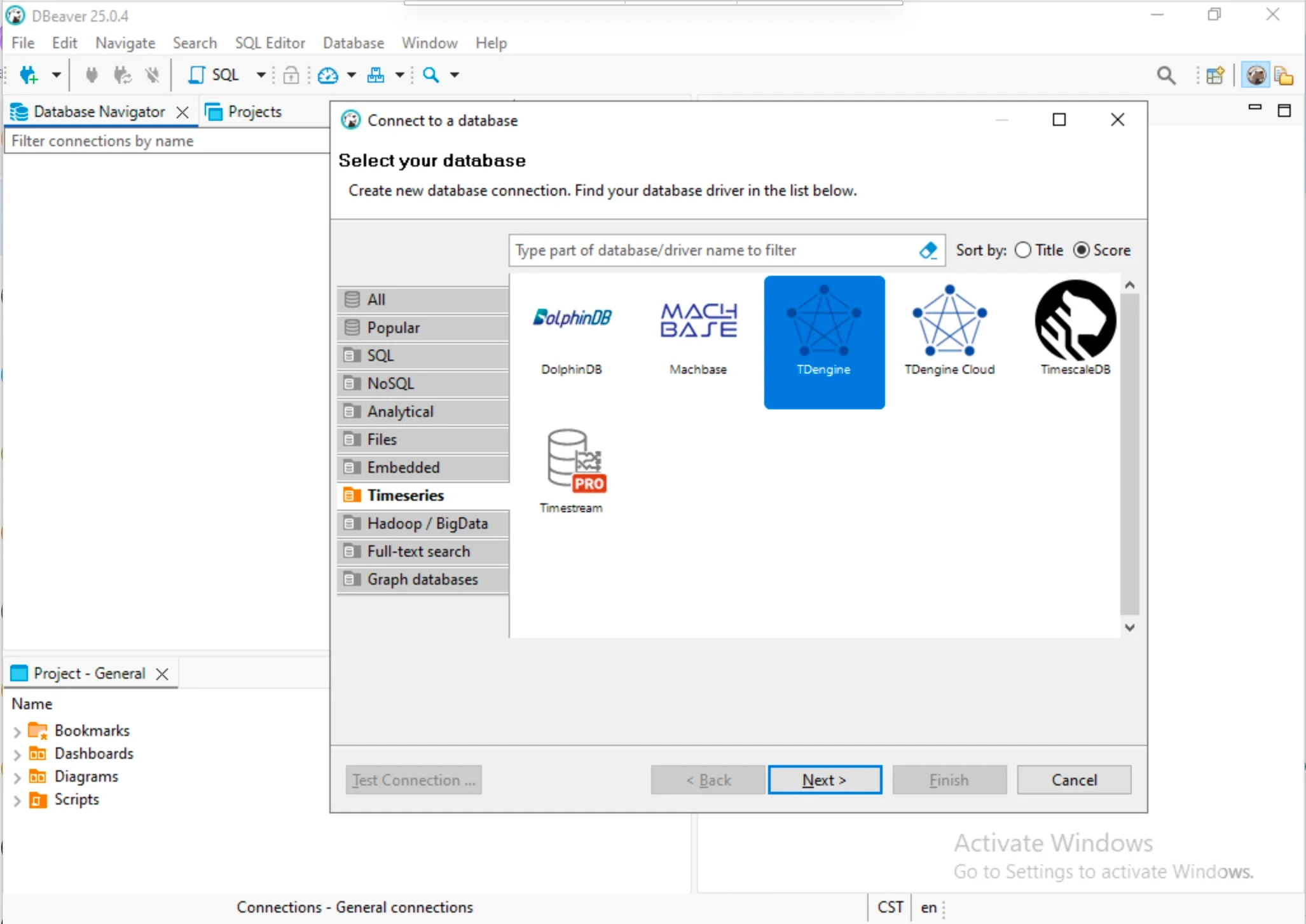 Select TDengine connection