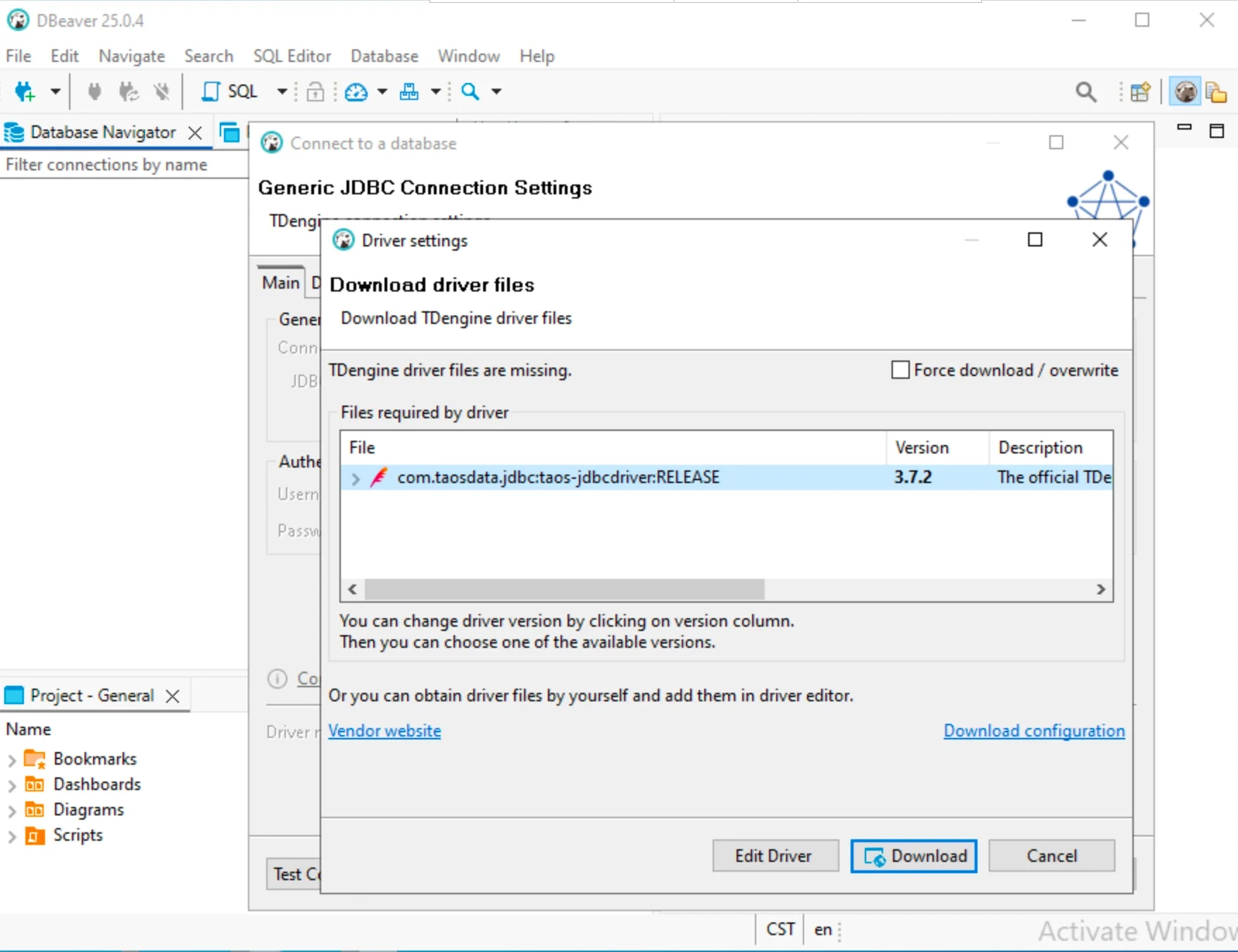 Download JDBC client library