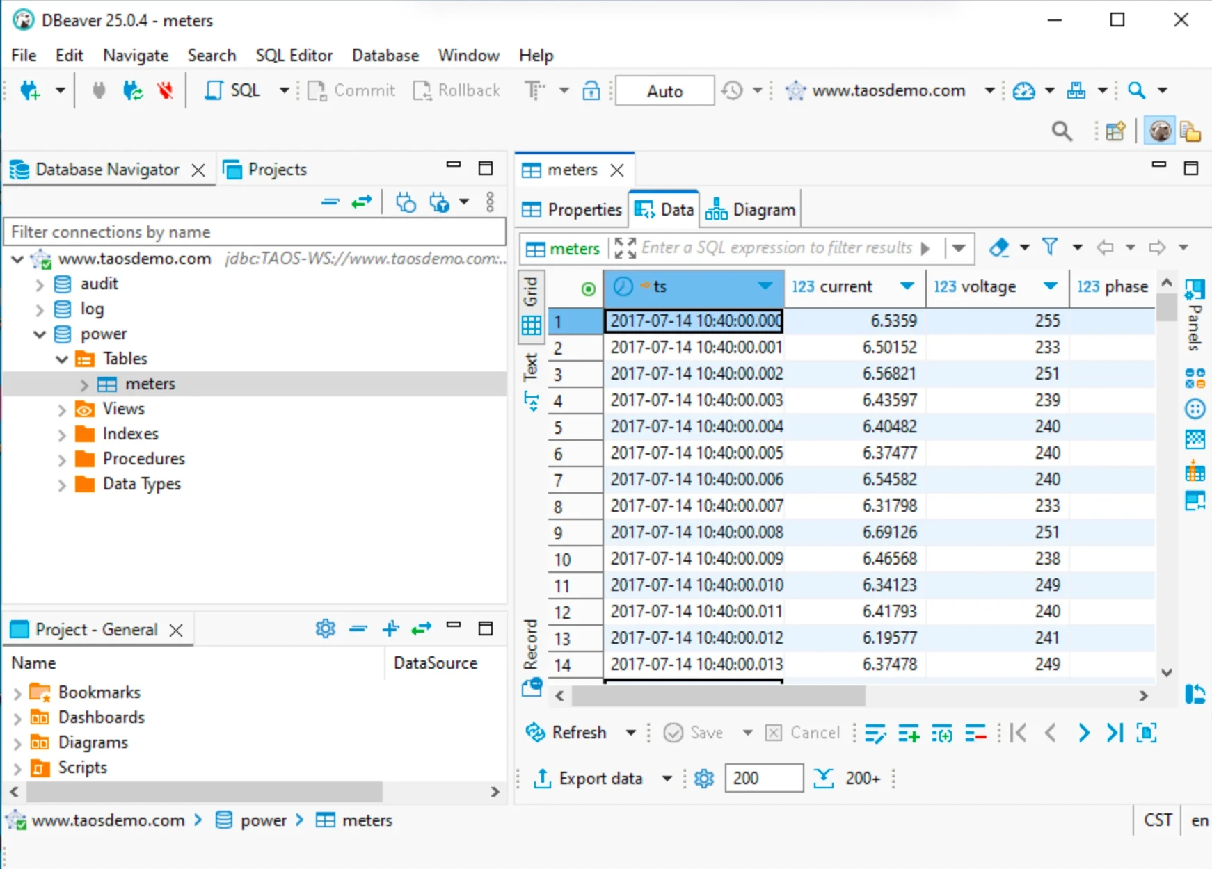 Select tables to browse in DBeaver