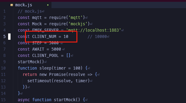 CLIENT_NUM in test program
