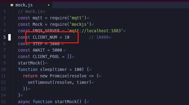 CLIENT_NUM in test program