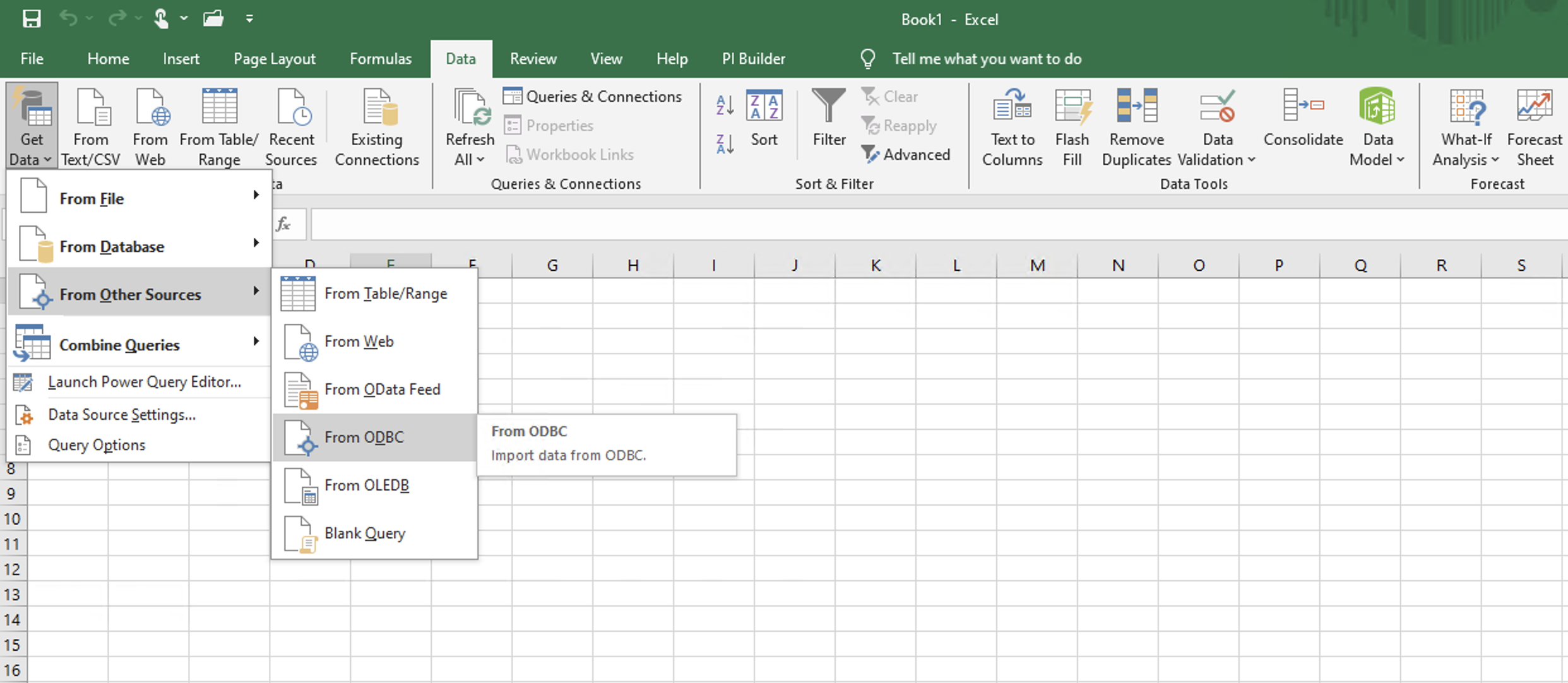 Get data from ODBC