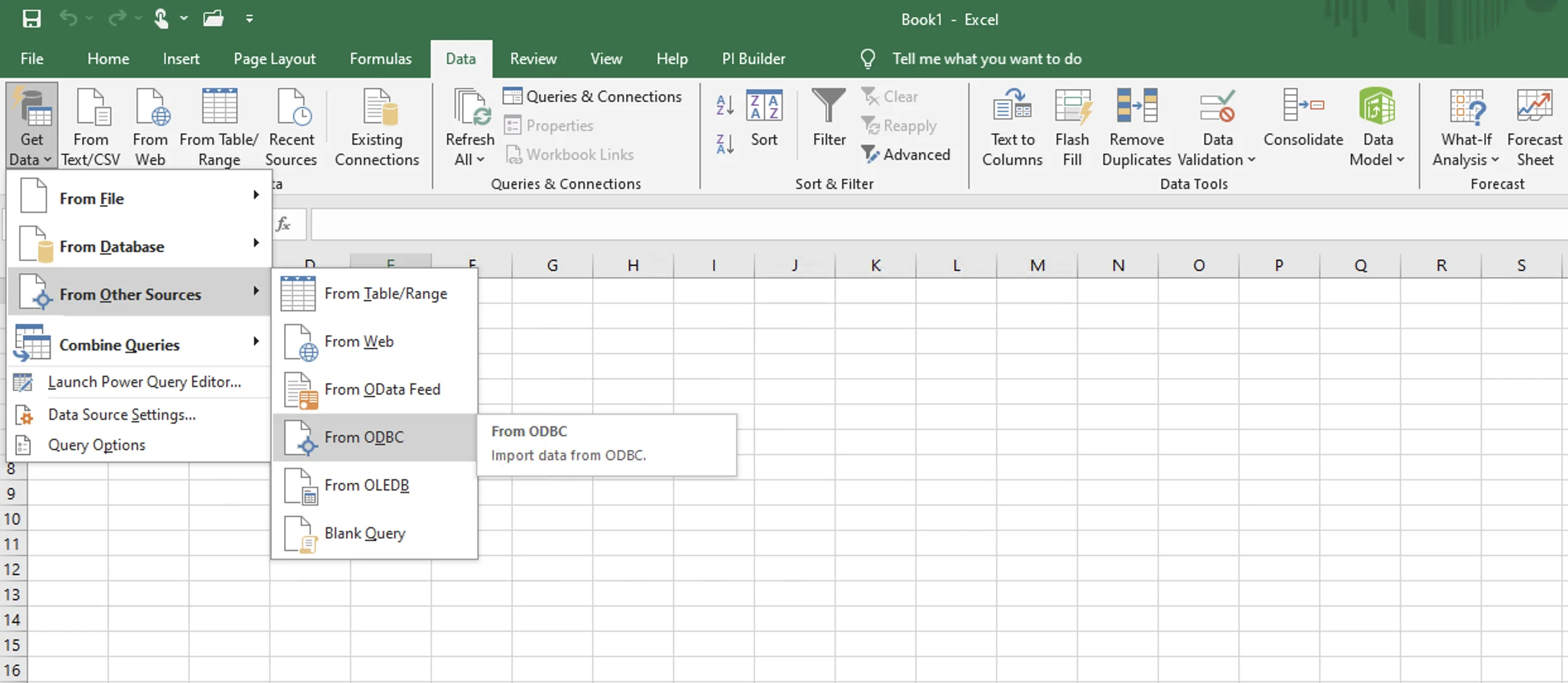 Get data from ODBC