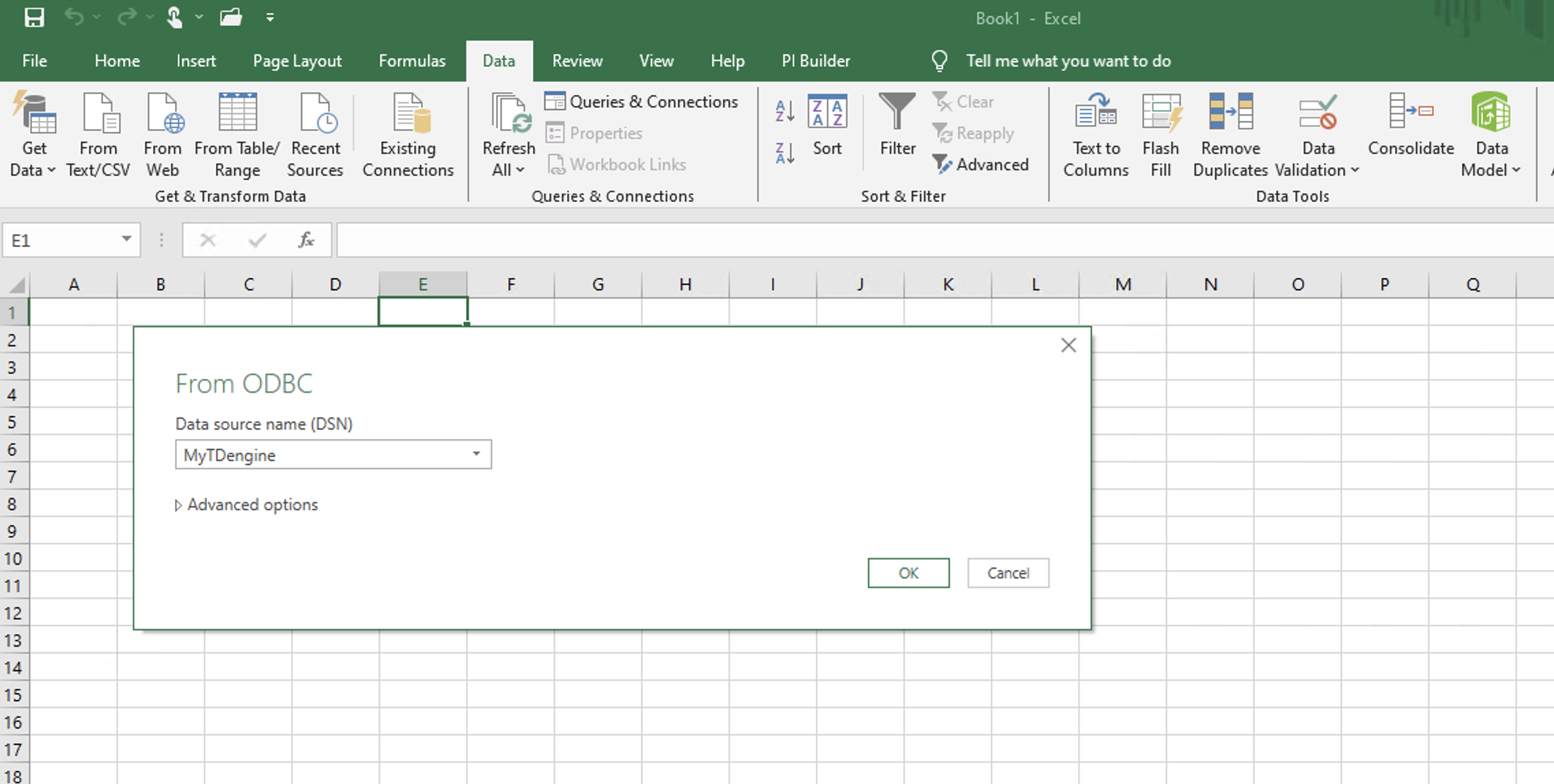 Select ODBC data source