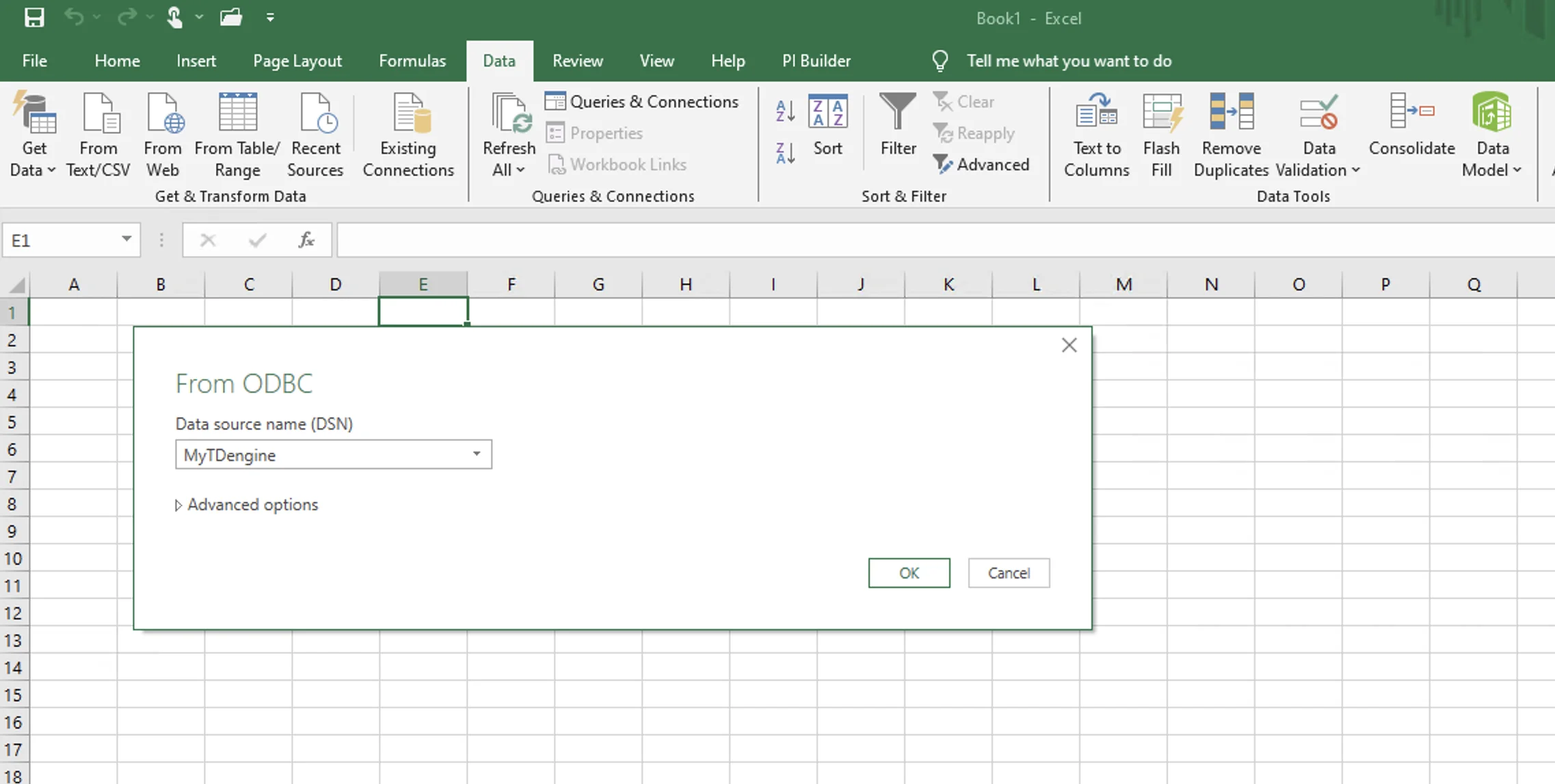 Select ODBC data source