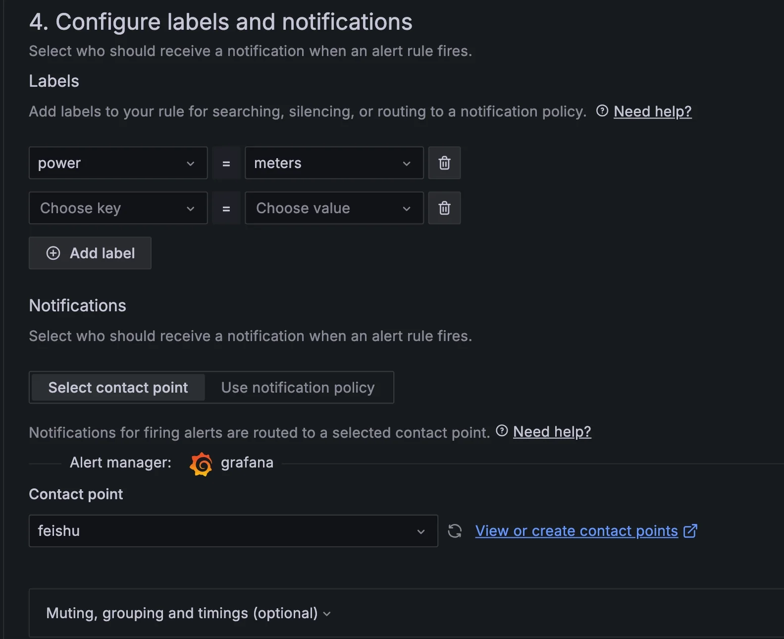 Configure labels and notifications