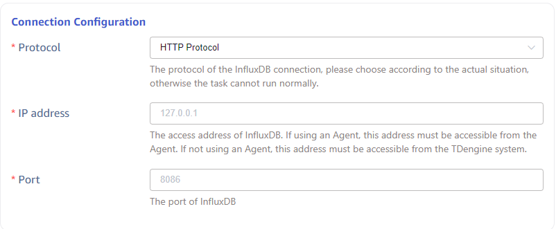 Configure connection information