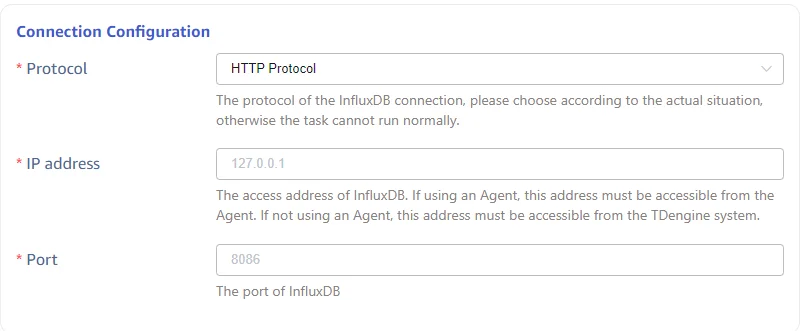 Configure connection information