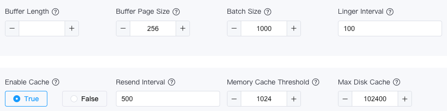 Batching and cache settings