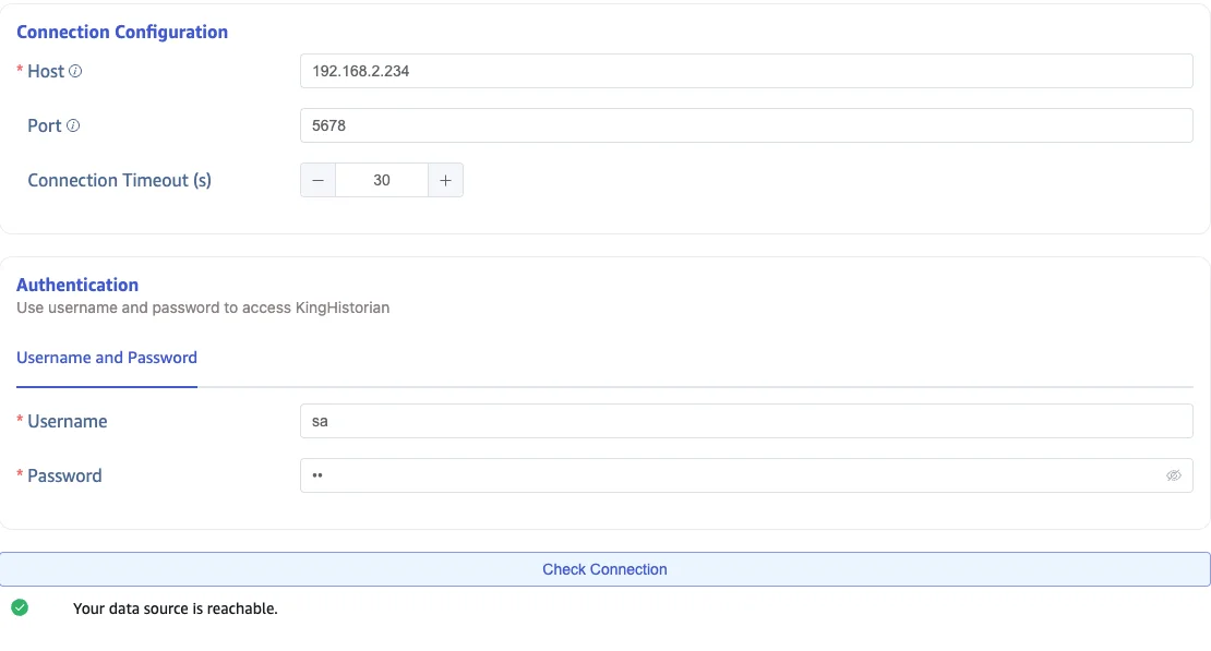 Configure connection information