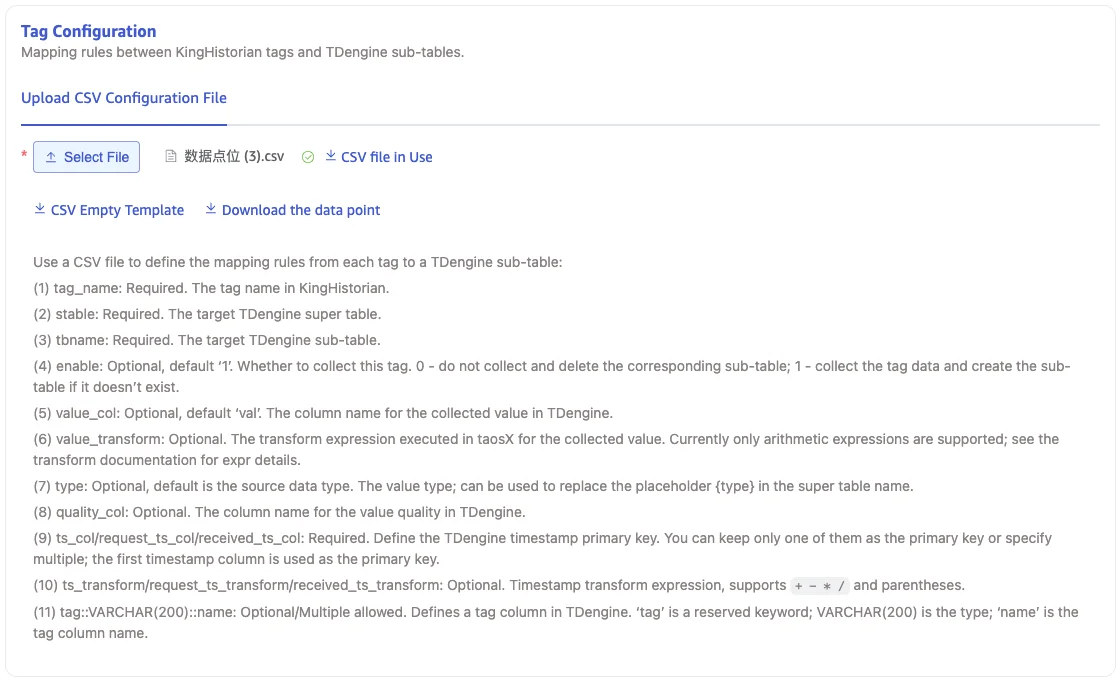 Configure tags