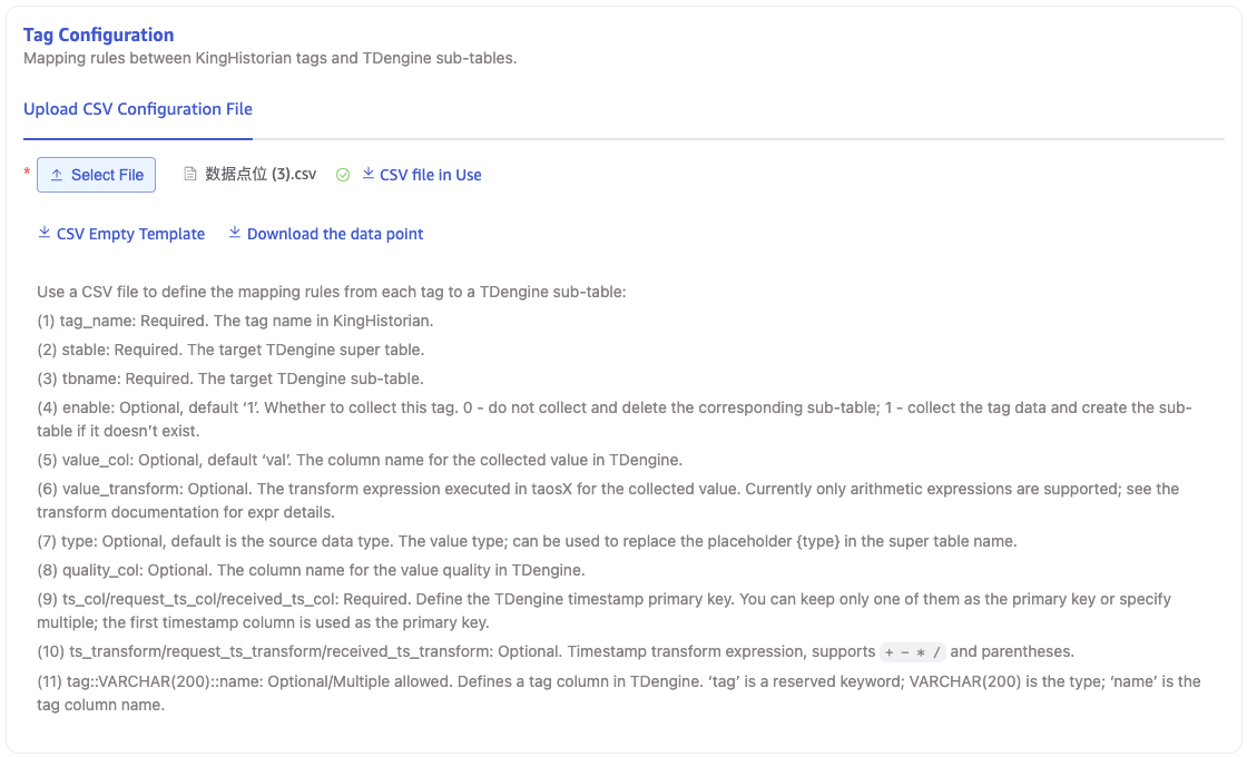 Configure tags