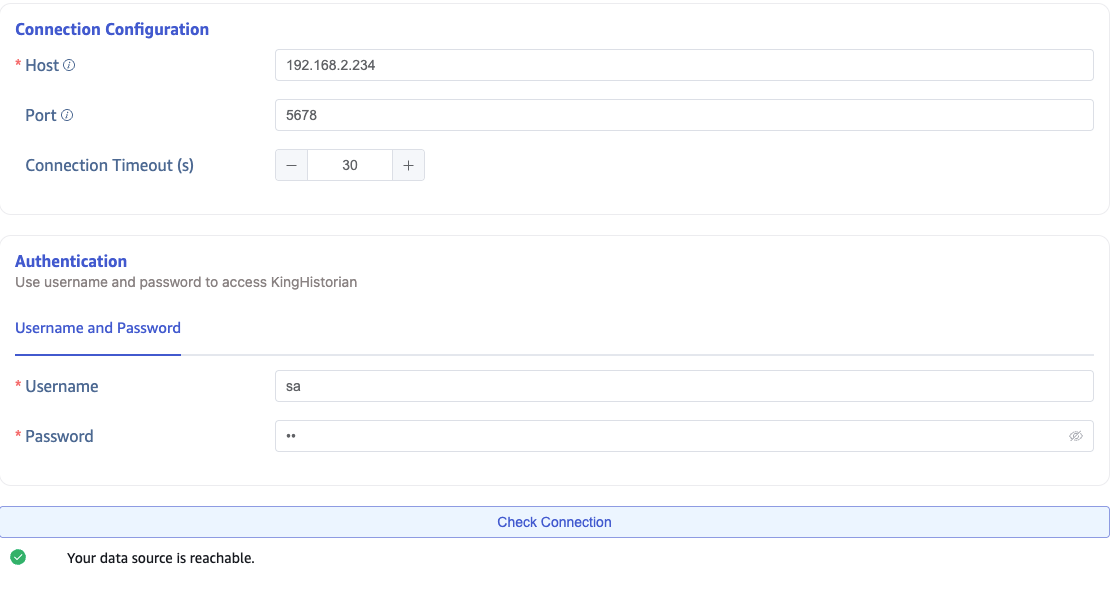 Configure connection information