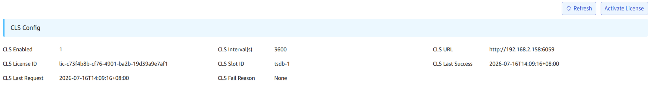 CLS configuration