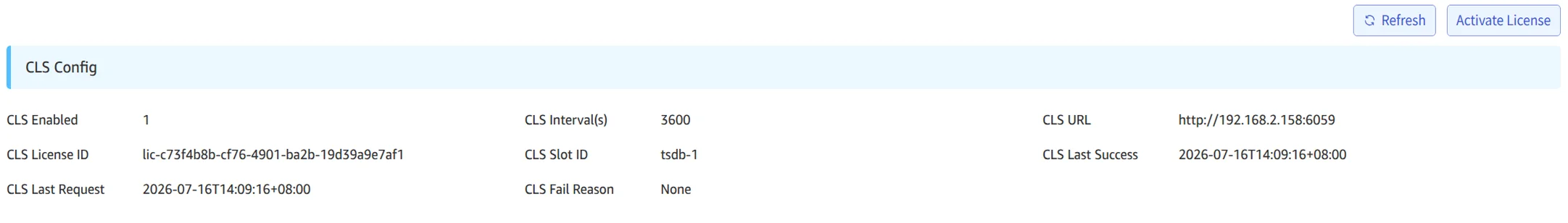 CLS configuration