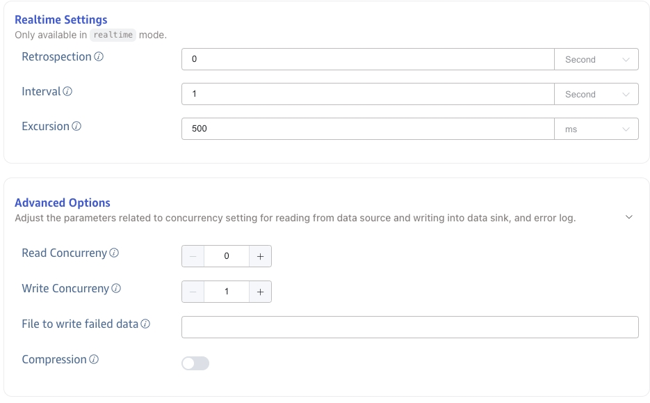 Configure real-time mode settings