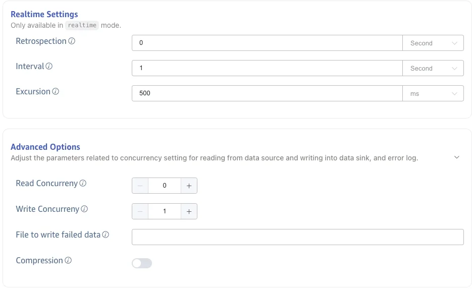 Configure real-time mode settings