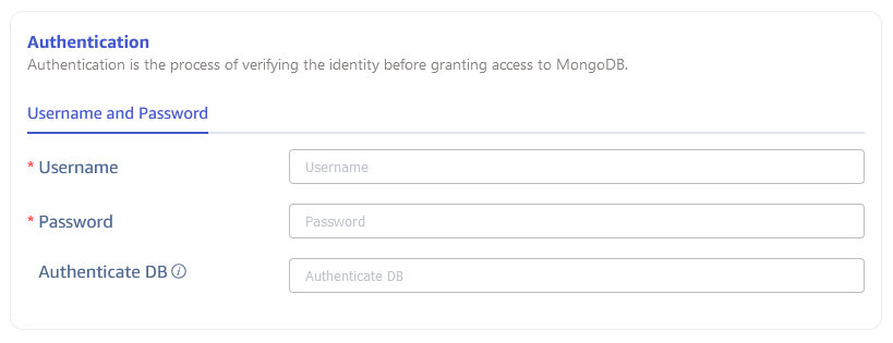 Configure authentication information