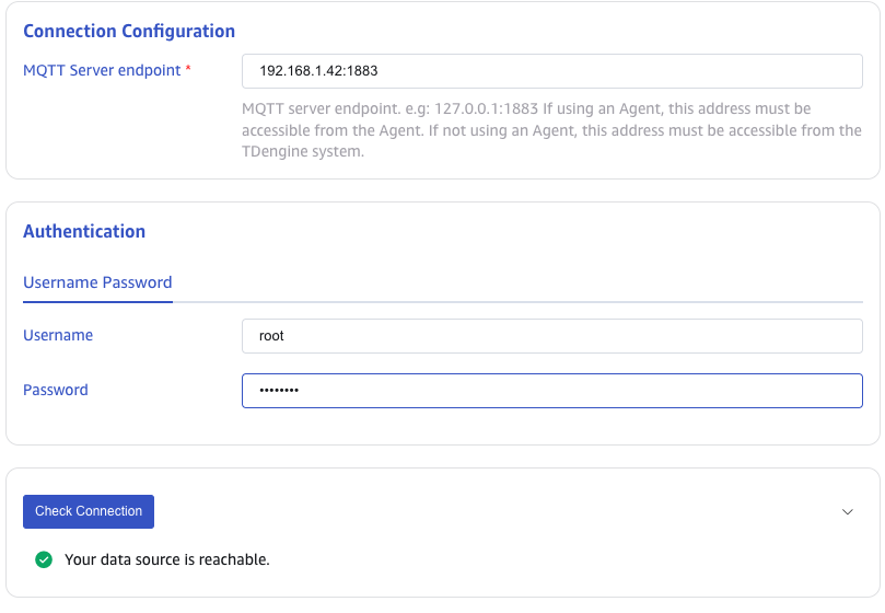 Configure MQTT connection