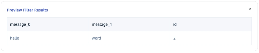 Preview filtering results