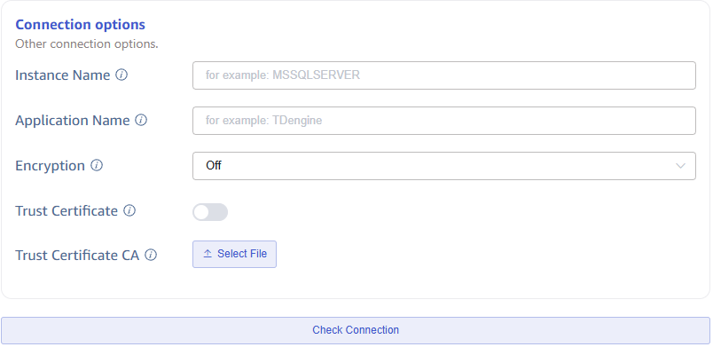 Configure connection options