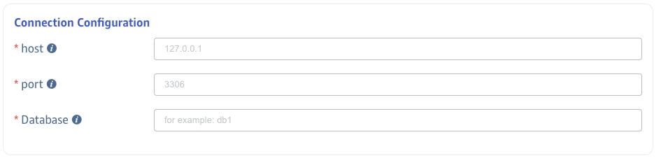 Configure connection information