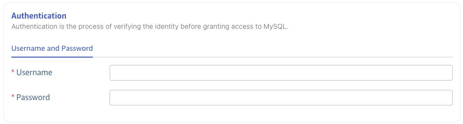 Configure authentication information