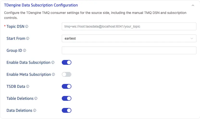 TDengine data subscription section