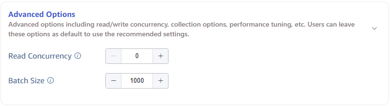 Expanded advanced options