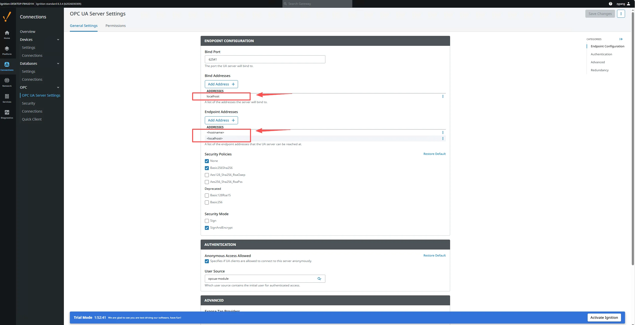 Default Ignition endpoint