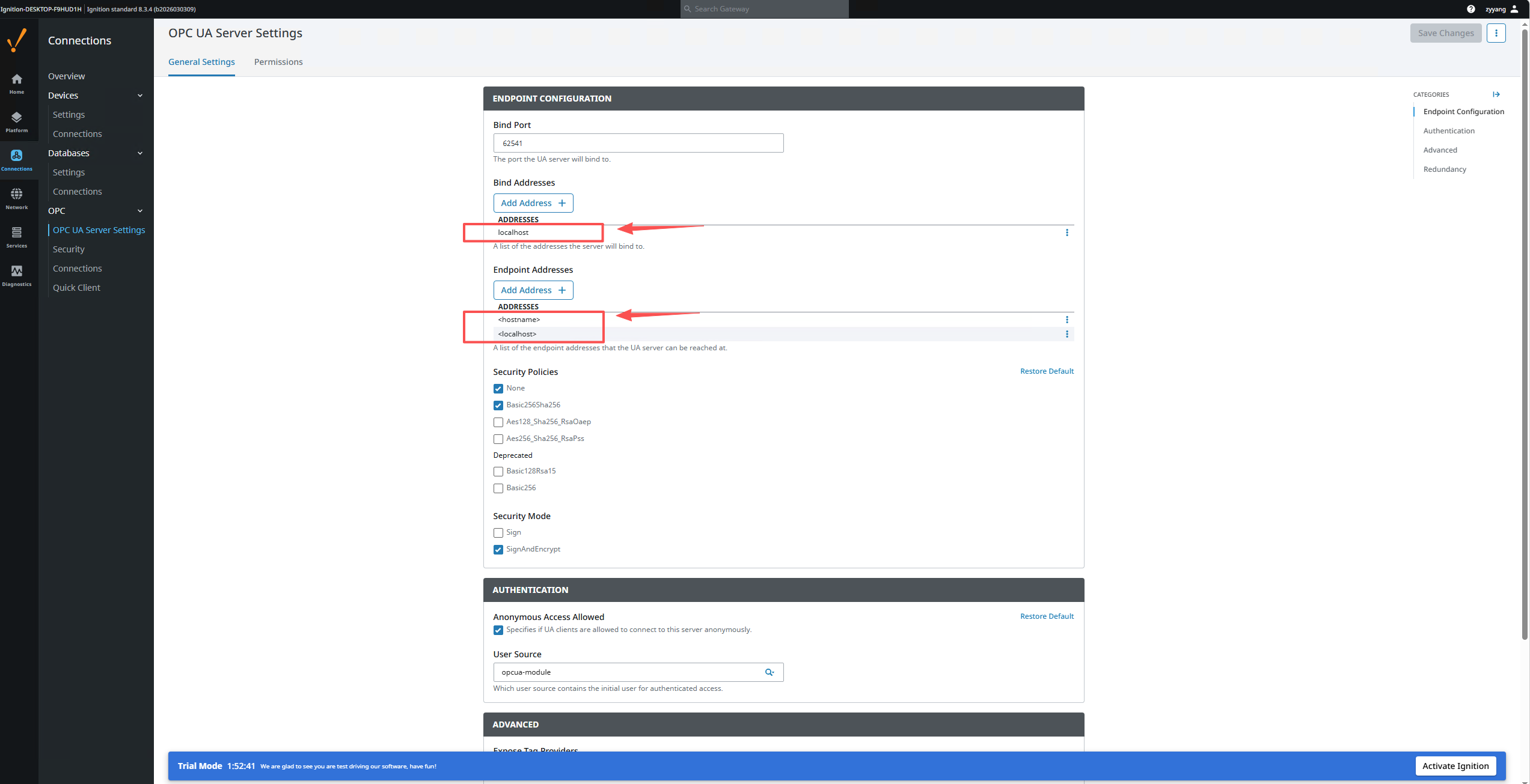 Default Ignition endpoint