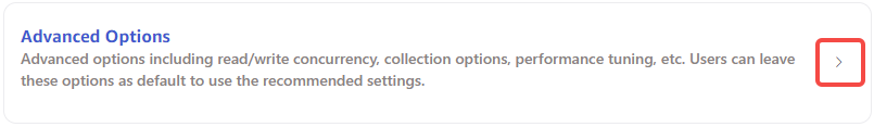 Configure advanced options