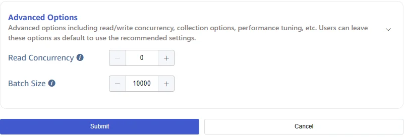 Configure advanced options