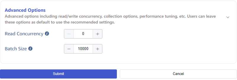 Configure advanced options