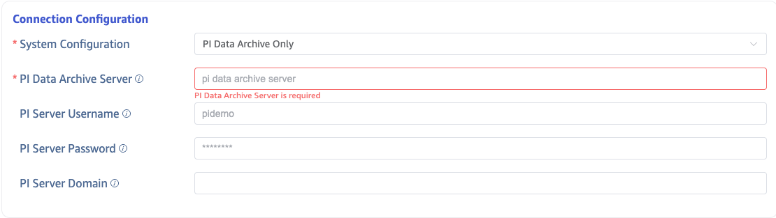 Configure PI Data Archive connection
