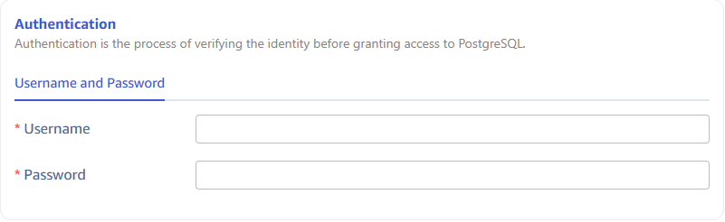Configure authentication information