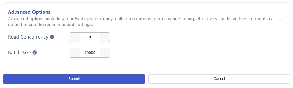 Configure advanced options