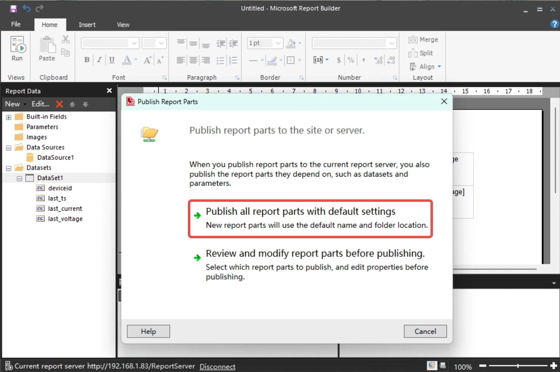 Publish report