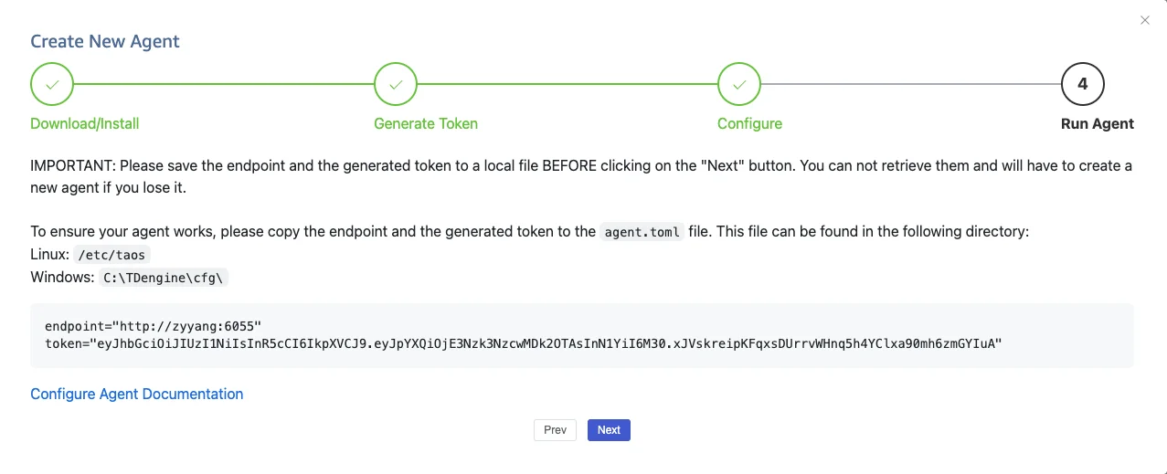 Generate endpoint and token