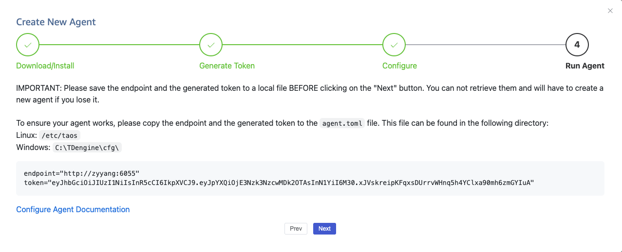 Generate endpoint and token