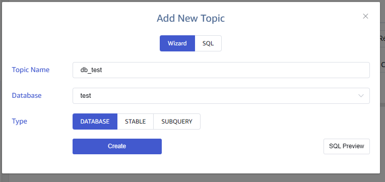 Configure database subscription