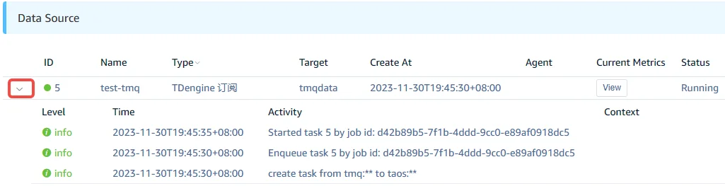 View task activity